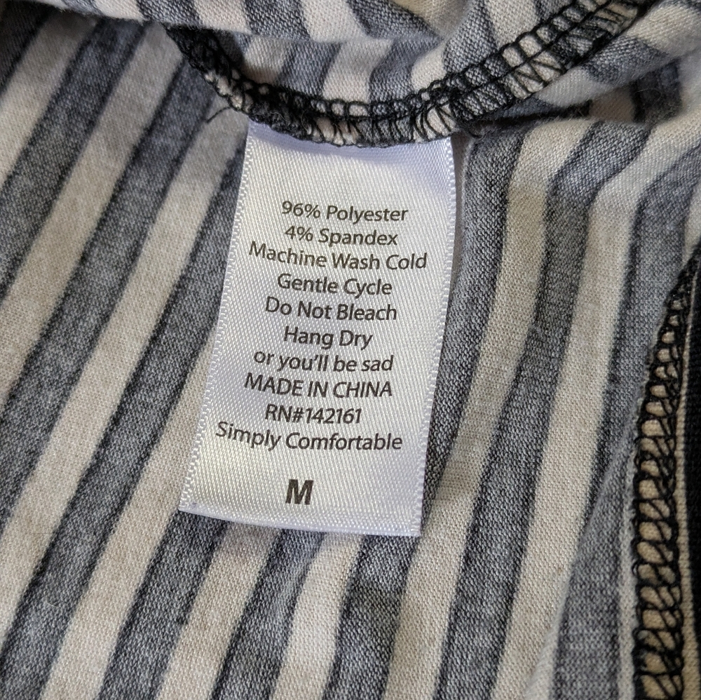 LuLaRoe Black and White Floral Striped Dress. Size M. - Picture 6 of 6